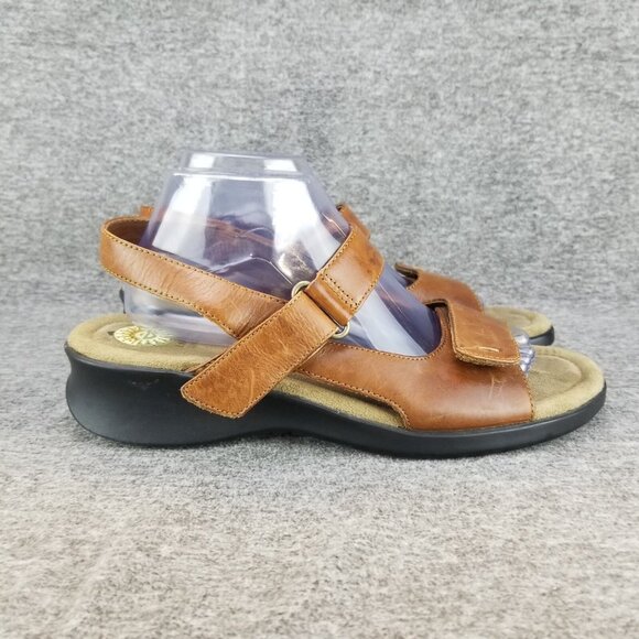 ✅Earth Shoes Juniper Brown Leather Slingback Sandals Womens 11 Wedge Heeled Shoe - Picture 7 of 10